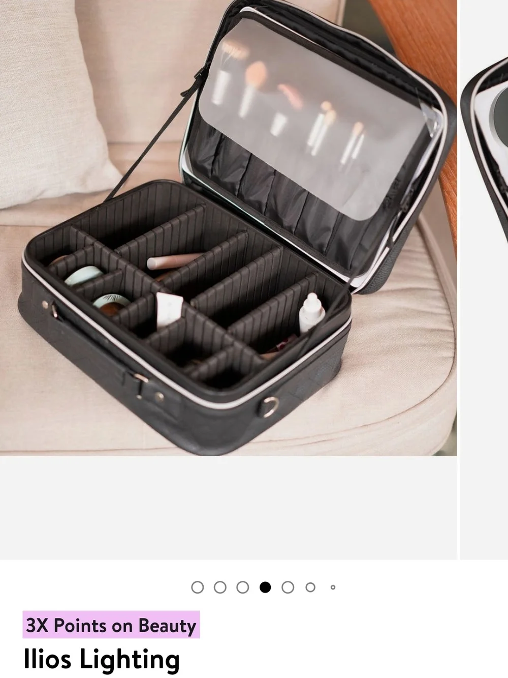 ILIOS Structured Black Travel Makeup Case. Brand New With Tags.